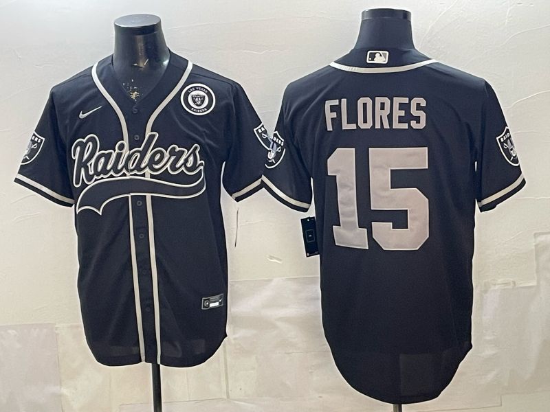 Men 2026 Oakland Raiders #15 Flores Black Joint Name Nike Limited NFL Jersey 02->seattle seahawks->NFL Jersey